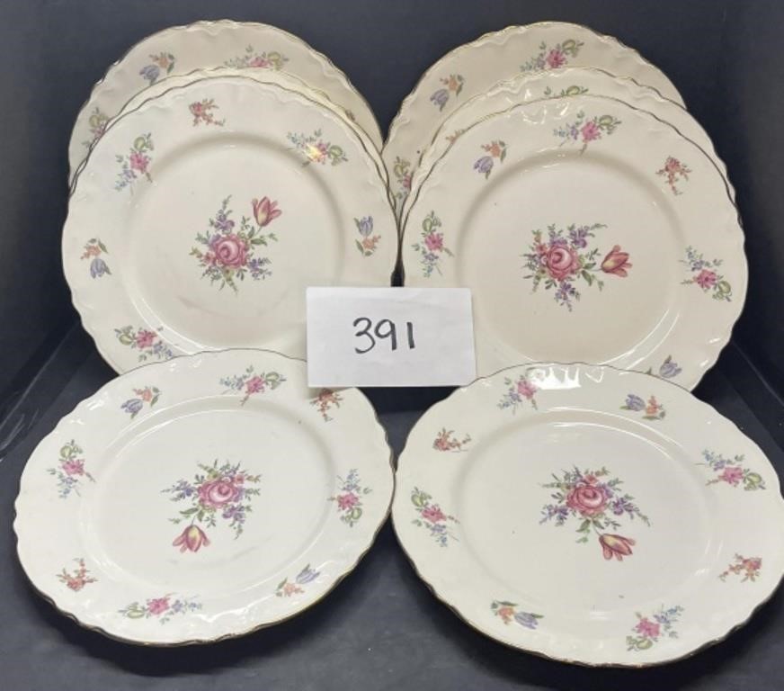 (8) Homer Laughlin Luncheon Plates 10"