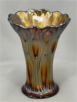 M'burg Tulip Scroll 7" squatty vase - amethyst