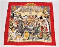 Hermes, "Concours d'Elegance" Silk Scarf in Red