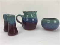 Signed Studio Art Pottery Set