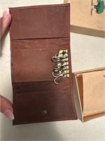 Rustic Town leather wallet keychain holder in