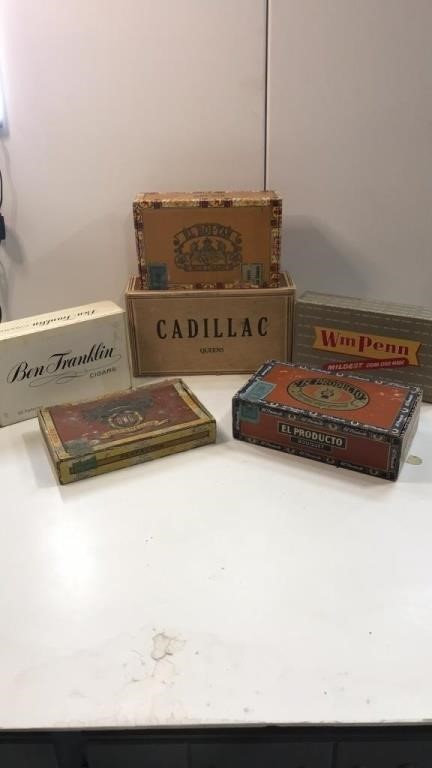 Vintage cigar boxes 
Variety