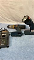 Ryobi 18v drill, flashlight and charger