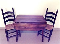 Drop Leaf Table & (2) Chairs