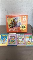 Garfield puzzle with four packs of mini puzzles