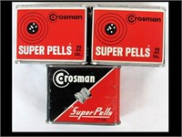 LOT OF 3 CROSSMAN PELLET CANS - 2 FULL 1 PARTIAL