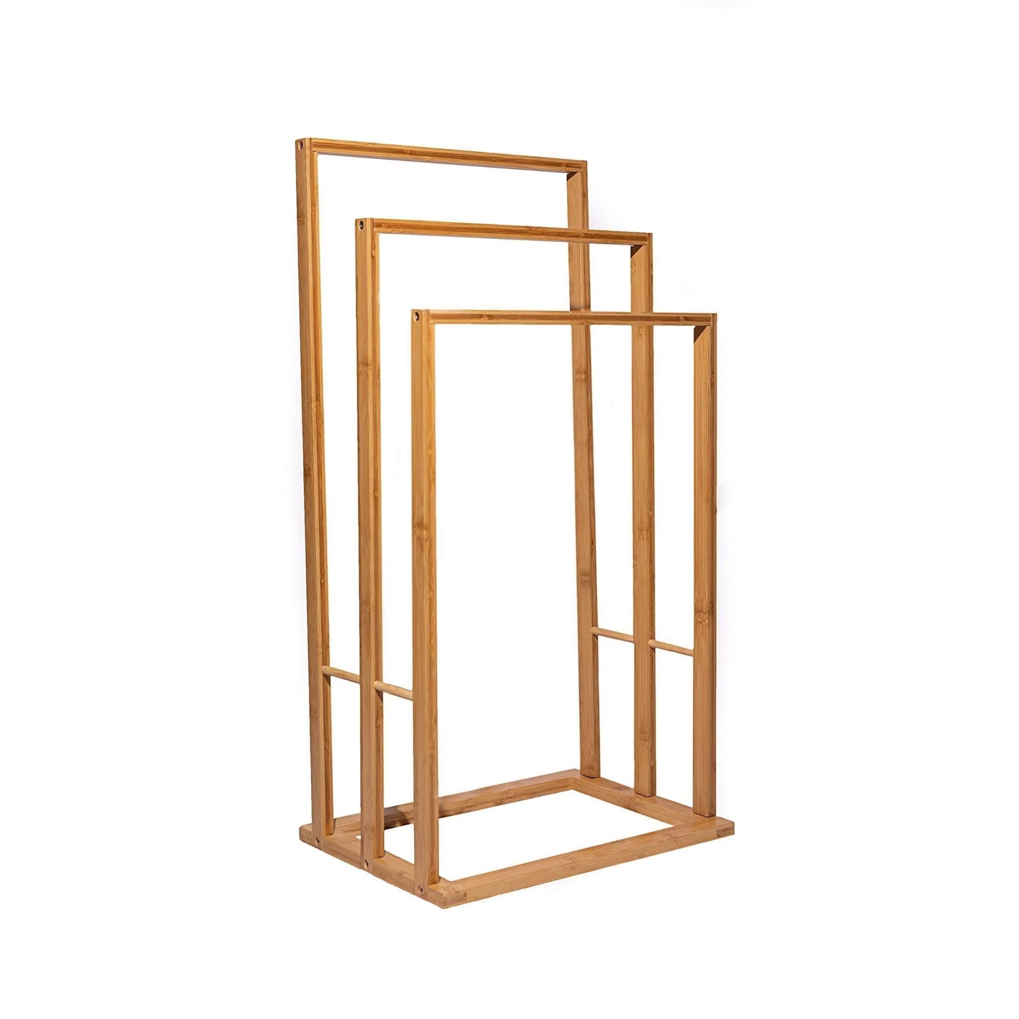 Free Standing Bamboo Towel Rack for Bathroom,