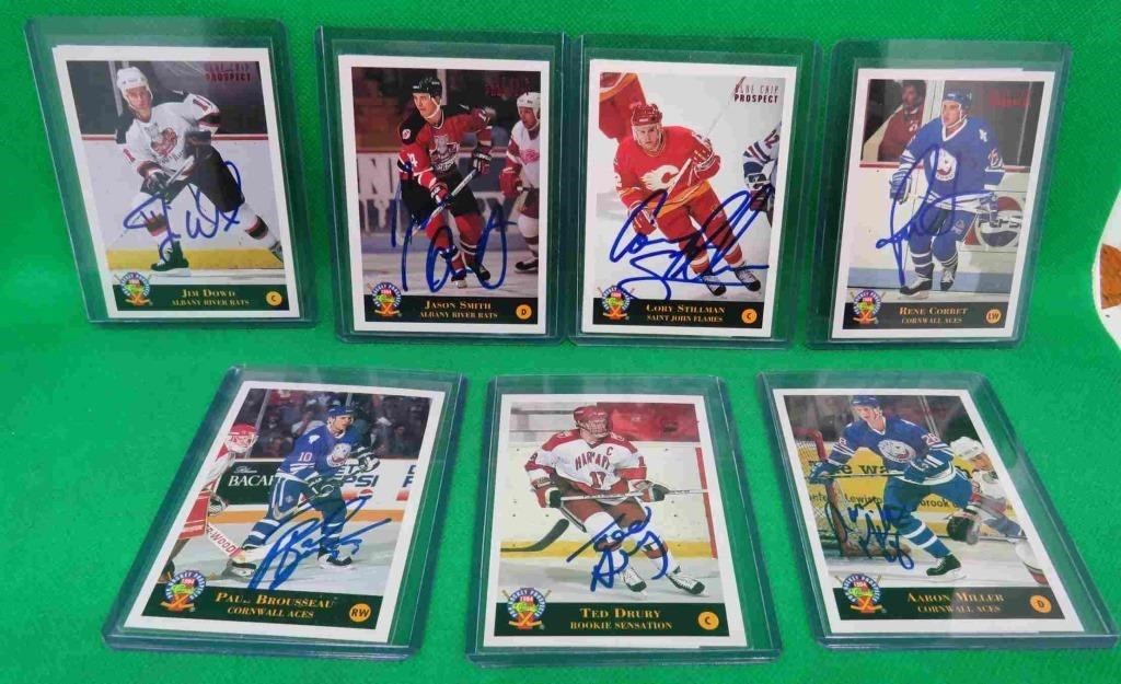 7x Minors Hockey Autographs With COA Drury Miller+