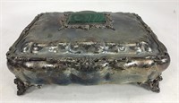 Vintage silverplate box with stone inlay