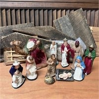 Nativity Figurines & Manger