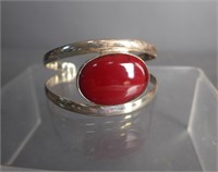 Sterling Silver & Red Jasper Cuff Bracelet