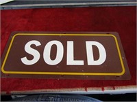 Metal sign. Century 21 "SOLD" double sided. 8" by