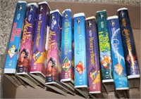 Disney VHS Tapes-10 Total; Aladdin (2); Cinderella