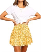 Arjungo Women's Floral Print High Waist Mini Skirt