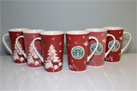 Set of 6 Starbucks Holiday Mugs