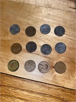5 Steel wheat pennies, 5 steel, 1 1919 and 1 1905