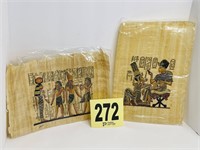 (2) Egyptian Art on Corn Husks