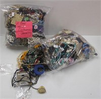 (2) Gallon bags filled with misc. costume jewelry
