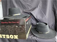 2 Stetson Hats The Gun club hat.  7-1/8 oval and