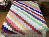 Handmade Quilt #62 Diagonal Zig Zag