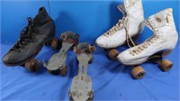 Vintage Roller Skates-leather & metal