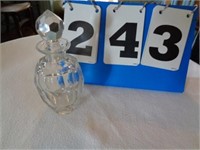 FACETED CRYSTAL PERFUME BOTTLE--6 1/4" TALL