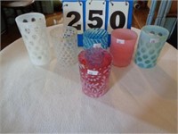 6--ART GLASS TUMBLERS