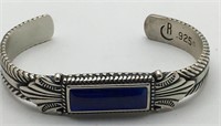 Sterling Silver And Blue Lapis Cuff Bracelet
