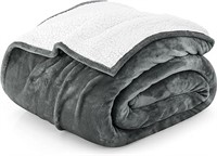 Utopia Bedding Sherpa Blanket Queen Size [Grey, 90