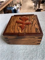 Handcrafted Wood Hinged Lid and Lined Box - made