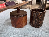 Handcrafted Wood Trinket Box & Pencil Holder