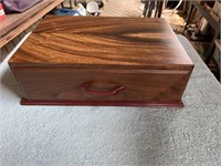 Handcrafted Wood Box w/ Lined Drawer - made by