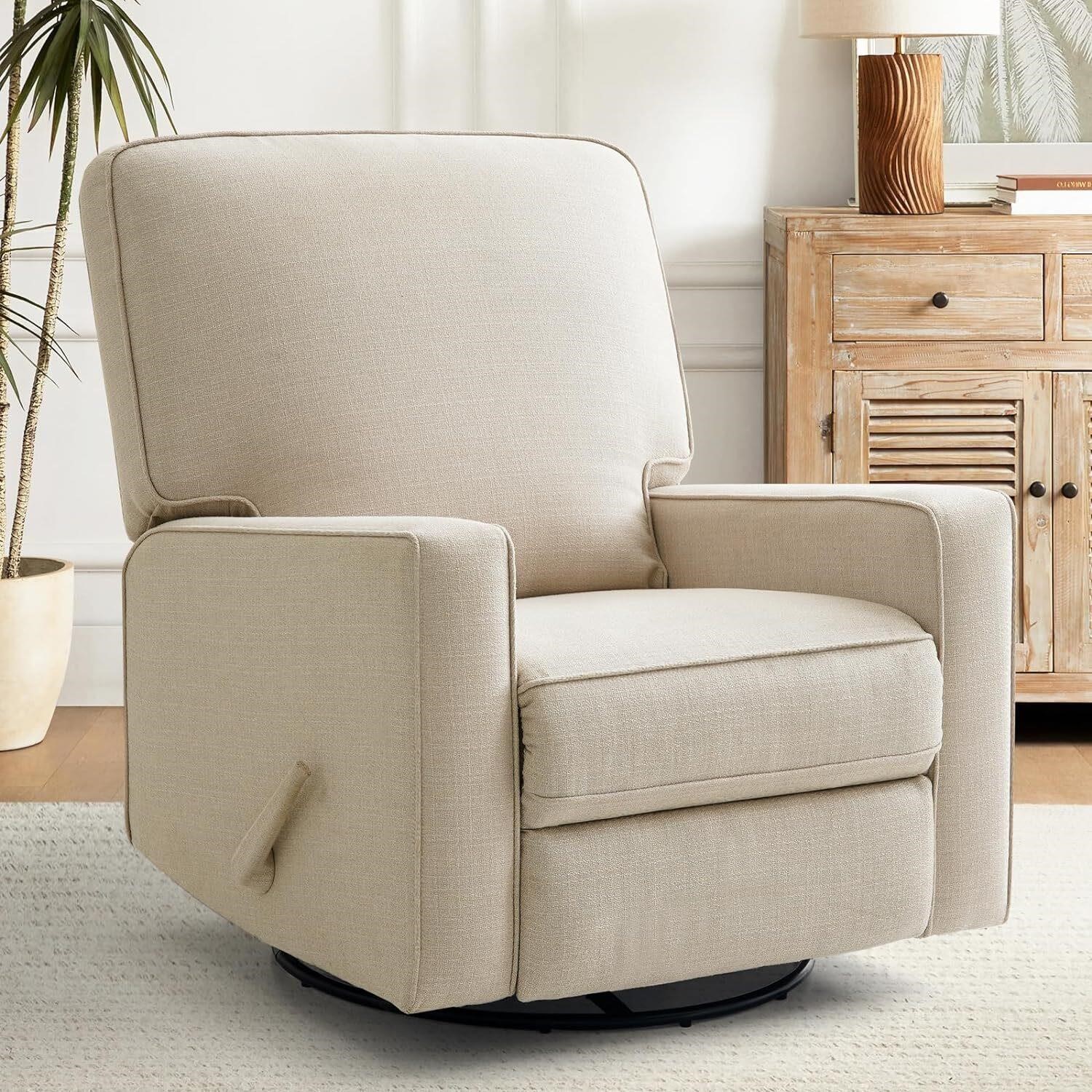 EASELAND Recliner Chair  Swivel  Linen