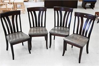 SET OF 4 BROWN MAPLE LENNOX SIDE CHAIRS