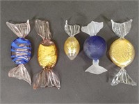 Murano 5 Pieces of Glass Wrapped Candies