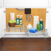 Roll Out Cabinet Organizer - 14" W X 21" D, Chrome