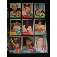 (9) Crease Free 1963 Topps Baseball Cards