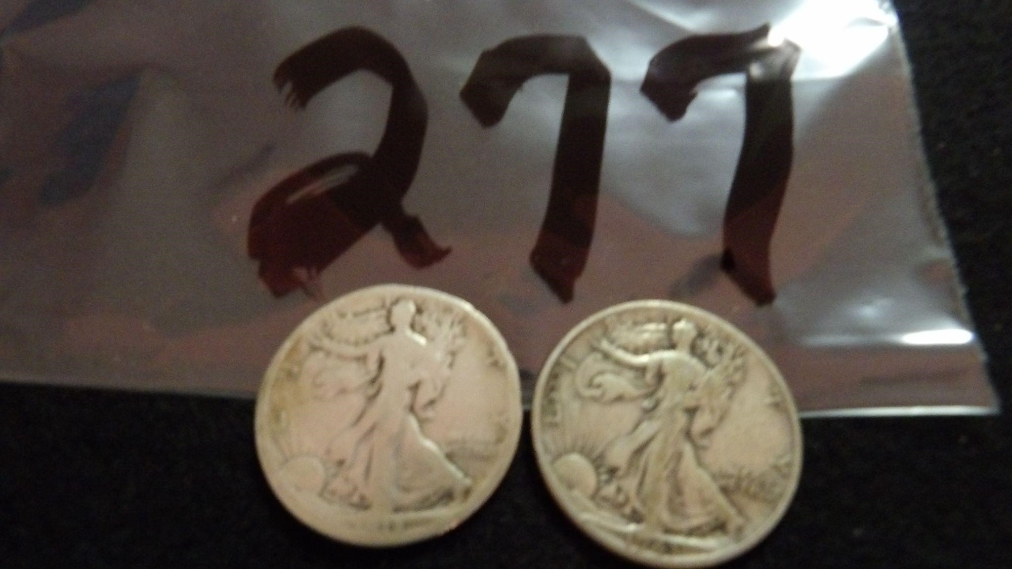 2) Walking Liberty Half Dollars 1918 S +