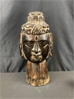 Bohdhisvatta Bust, Wood Carved and Stained