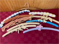 Hand Crocheted covered antique wooden Hangers
