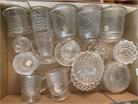 Pressed Glass Cups, Covered Dish