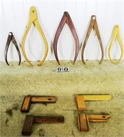9 – Assorted wooden measuring devices: 4 –