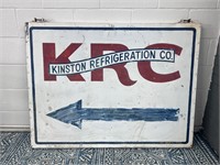 Vintage Kinston refrigeration metal hanging sign