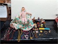 Crochet Doll in Chair, Small Figurines,