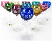 Set of Beyer Bohemian Cut To Clear Crystal Glasses