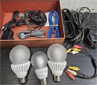 Cords and light bulbs lot