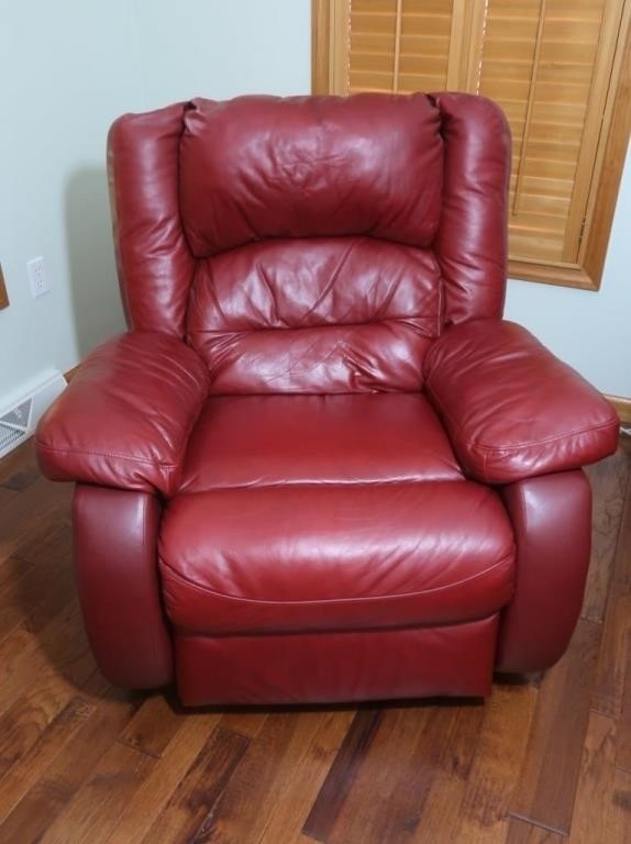 Red Leather Recliner 40"x36"x41"