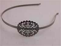 30 Filigree Flower Headbands - Gunmetal