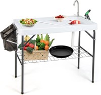 $108  Goplus Folding Fish Cleaning Table w/ Sink