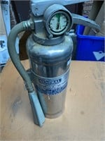 Large vintage full brass fire extinguisher